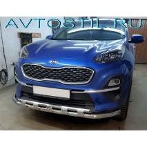 Sportage Защита переднего бампера труба двойная 60/42 мм с перемычками нержавейка