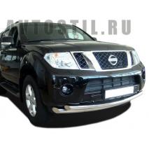 Navara Frontier 2005 Передняя защита труба двойная 76/60 мм нержевейка