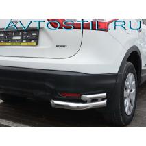 Qashqai Защита заднего бампера уголки d60/42 нержавейка