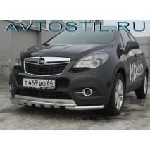 Mokka Защита переднего бампера d57+d42 двойная с декоративными элементами