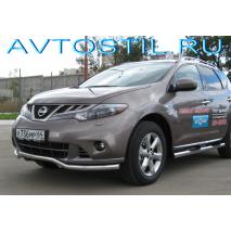 Murano 2010 Защита переднего бампера волна 60 мм нержавейка