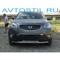 Actyon 2010 Передняя защита труба двойная 60/42 мм нержавейка