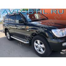 Land Cruiser 100 Пороги трубы 76 мм с алюминиевым листом