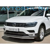 Tiguan Защита переднего бампера труба 42 мм нержавейка