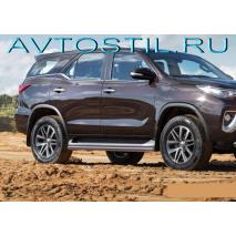 Fortuner 2017 Защита порогов 53 мм нержавейка