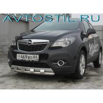 Mokka Защита переднего бампера d57 с декоративными элементами нержавейка