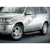 TOYOTA Rav-4 2001 Пороги труба черная с площадкой нержавейка