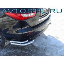 JX35 QX60 2013 Защита задняя уголки двойные 76/42 мм нержавейка