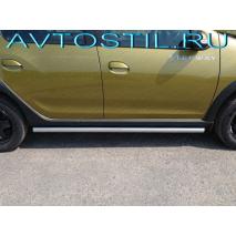 Stepway 2014 Защита штатного порога труба 60 мм нержавейка