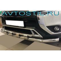 TRD 2019 Защита переднего бампера труба двойная с перемычками 76/60 мм нержавейка