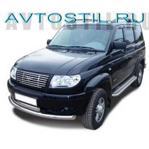 Uaz Patriot Защита переднего бампера 76 мм с овалом нержевейка