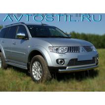 Pajero Sport Защита переднего бампера труба 60 мм нержавейка