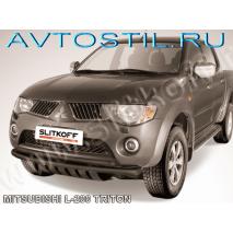 L200 Triton Передняя защита труба двойная 57/57 мм черная