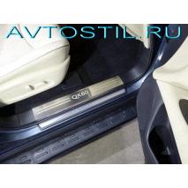 QX60 2016 Накладки на пластиковые пороги надпись QX 60 2 шт нержавейка