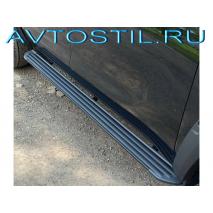 V9 Пороги подножки площадки черные алюминивые крепеж в комплекте