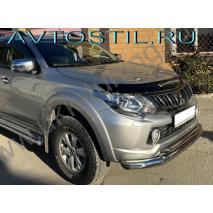 L200 Защита переднего бампера труба двойная 76/53 мм нержавейка