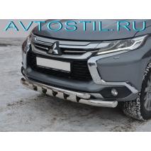 Hilux Передняя защита бампера труба двойная с перемычками 76/60 мм нержавейка