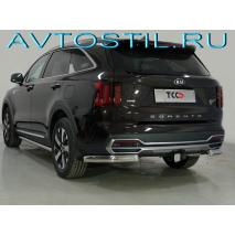 Sorento Защита задняя уголки овальные 75х42 мм нержавейка