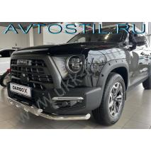 Dargo X Защита переднего бампера труба двойная 60/42 мм с перемычками нержавейка
