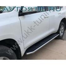 Prado 150 Защита штатного порога труба 42 мм нержавейка