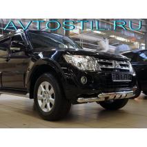 Pajero 4 Передняя защита труба 76 мм дизайн Groender нержавейка