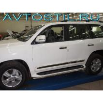 LX 570 Sport Подножки обвод штатного порога 42 мм нержавейка