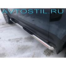 Defender Пороги труба с проступью 76 мм нержавейка