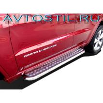 Grand Cherokee Боковая защита пороги площадки с трубой 53 мм крепеж в комплекте