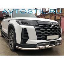 CS95 Защита переднего бампера труба двойная 60/42 мм с перемычками нержавейка