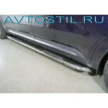 Carnival 4 Подножки трубы гнутые овальные 75х42 мм с степами нержавейка