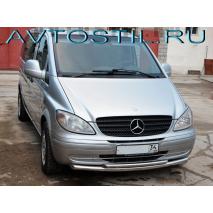 Vito 2005-2013 Защита переднего бампера труба двойная 60/42 мм нержавейка
