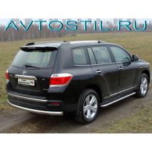 Highlander Задняя защита труба 75/42 мм овал нержавейка