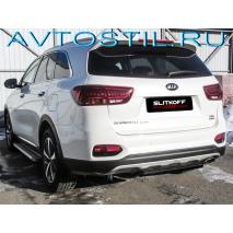 Prime Защита заднего бампера труба d57 короткая черная
