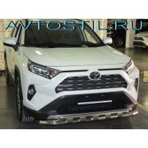 RAV4 Защита переднего бампера труба двойная 60/42 мм с перемычками нержавейка