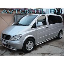 Vito 2003 Защита штатного порога 60 мм нержавейка средня база