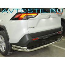 RAV4 Задняя защита бампера труба с углами 60/42 мм нержавейка