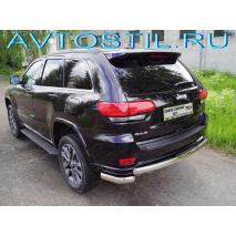 Grand Cherokee 2013 Защита задняя овальная 75х42 мм длинная нержавейка