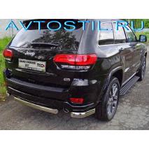 Grand Cherokee 2013 Защита задняя уголки овальные 75х42 мм нержавейка