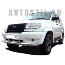 Uaz Patriot Защита переднего бампера труба 76 мм нержевейка