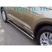 Touareg Пороги овальные с проступью 75х42 мм нержавейка