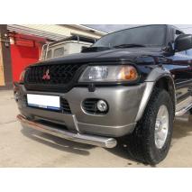 Pajero Sport Защита переднего бампера труба 76 мм нержавейка