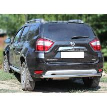 Terrano 2014 Защита заднего бампера труба 60 мм нержавейка