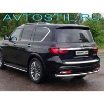 QX80 Защита задняя 76 мм нержавейка