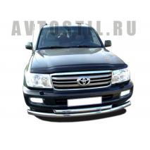 Land Cruiser 100 Защита переднего бампера труба двойная 76/60 мм нержавейка