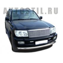 Land Cruiser 100 Защита переднего бампера труба 76 мм нержавейка