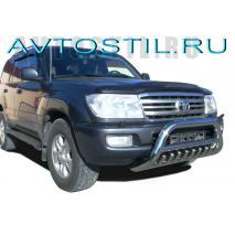 Land Cruiser 100 Кенгурятник низкий 76 мм с защитой картера d42 мм нержавейка