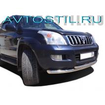 Prado 120 Защита переднего бампера труба двойная 60/42 мм нержавейка