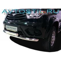 Uaz Patriot Передняя защита труба двойная овал 60/75/42 мм нержевейка