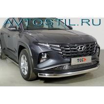 Tucson Защита переднего бампера труба овальная 75х42 мм нержавейка