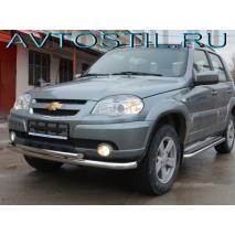 Niva 2010 Передняя защита труба 53/42 мм нержавейка